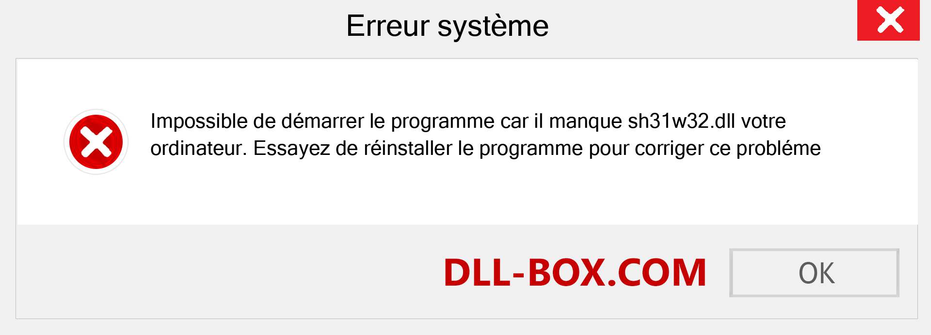 Le fichier sh31w32.dll est manquant ?. Télécharger pour Windows 7, 8, 10 - Correction de l'erreur manquante sh31w32 dll sur Windows, photos, images